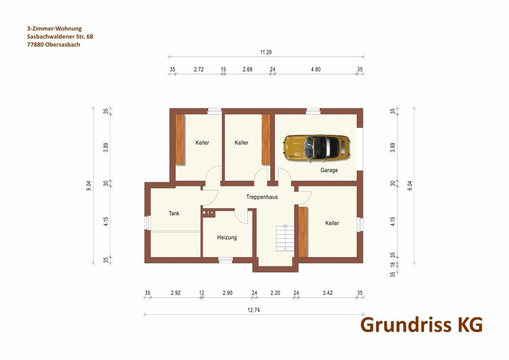 3-Zi.-Wohnung mit herrlicher Aussicht in Obersasbach (ETW,OG,Scheffold) — Grundriss Kellergeschoss