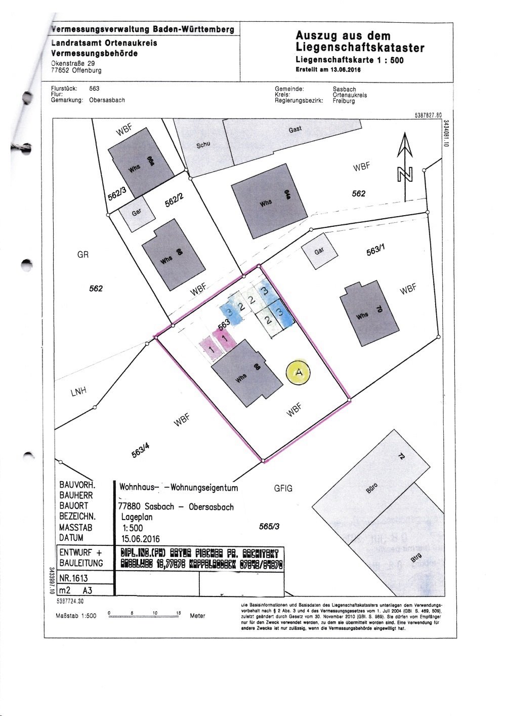 3-Zi.-Wohnung mit herrlicher Aussicht in Obersasbach (ETW,OG,Scheffold) — Lageplan