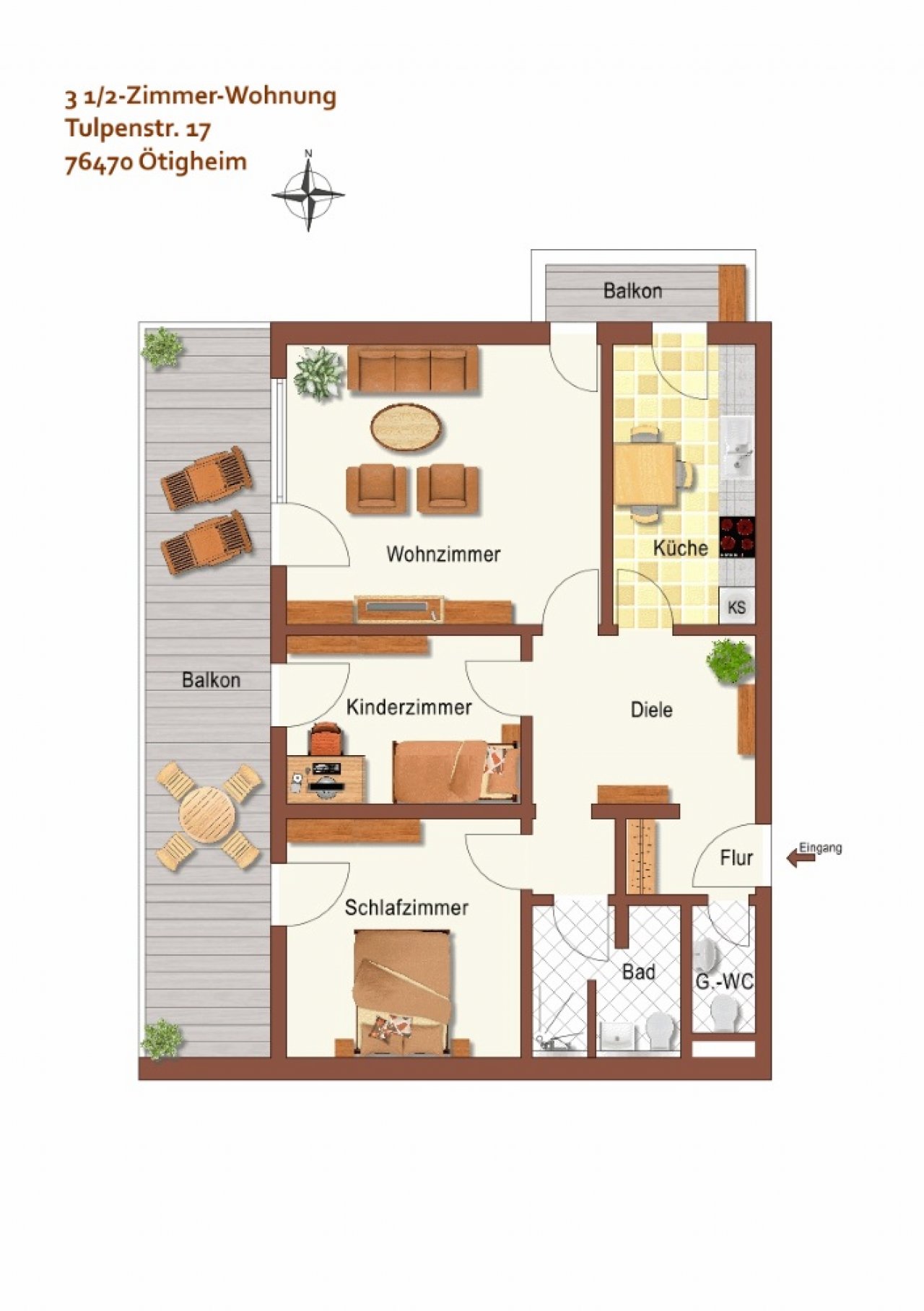 Hochwertige 3 1/2-Zimmer-Wohnung in Ötigheim (ETW, Ötigheim, Ecotherm)