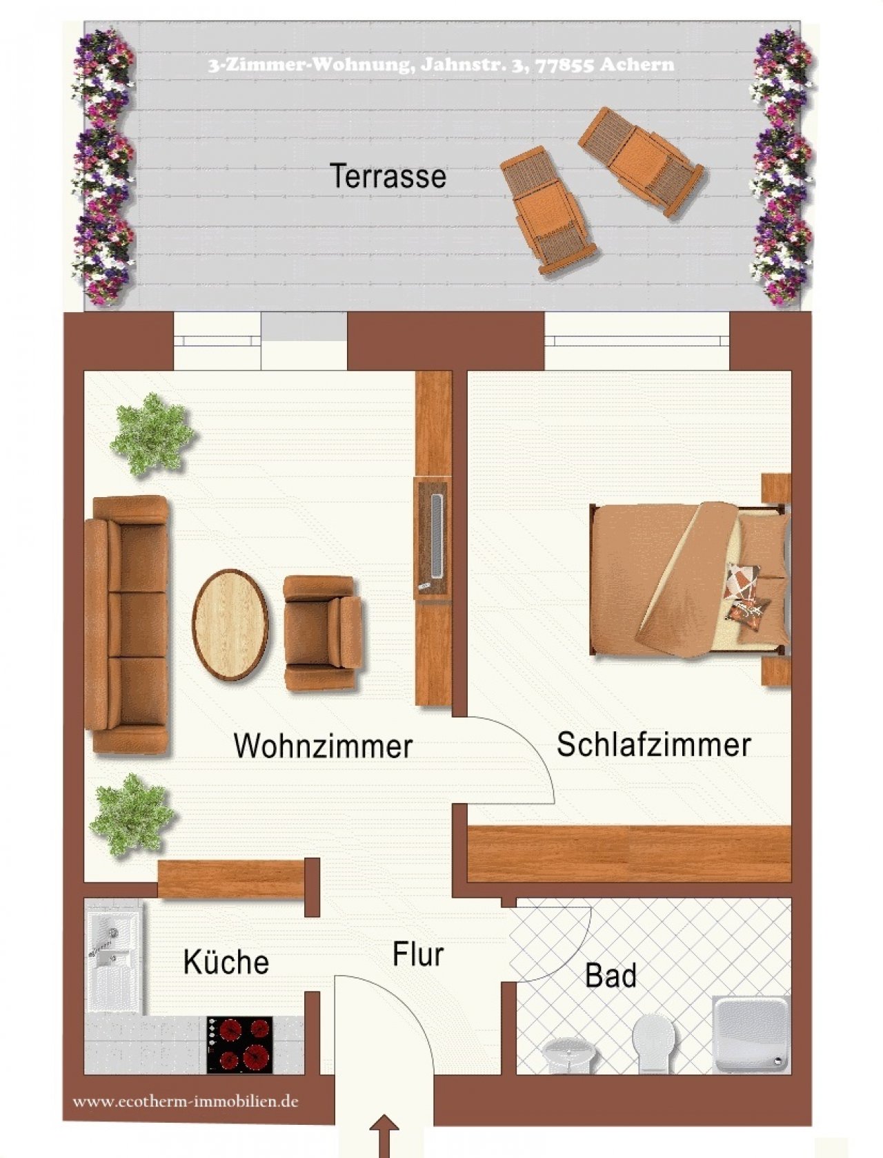 Aussergewöhnlich schöne 2-Zi.- ETW im Zentrum von Achern (ETW 2 Zi., Ecotherm)
