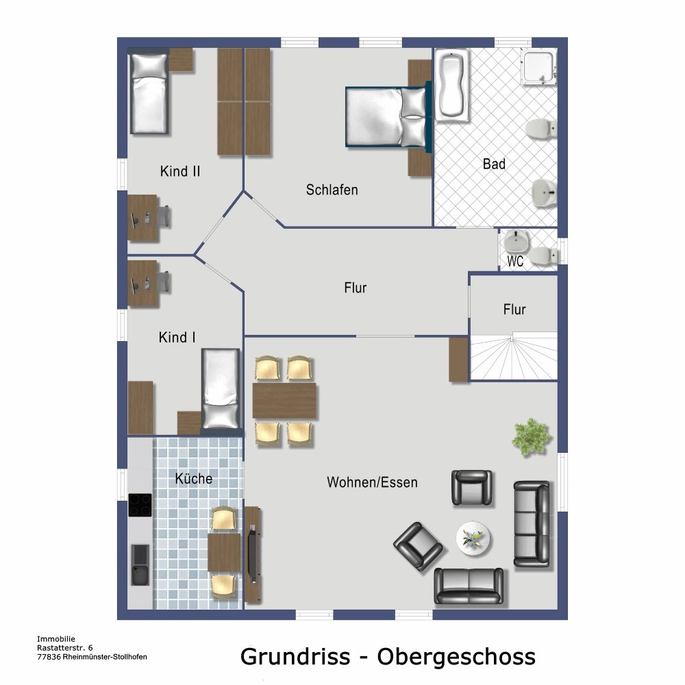 Romantisches Ein-/Zweifamilienhaus in Rheinmünster (EFH, Stolz) — Grundriss OG