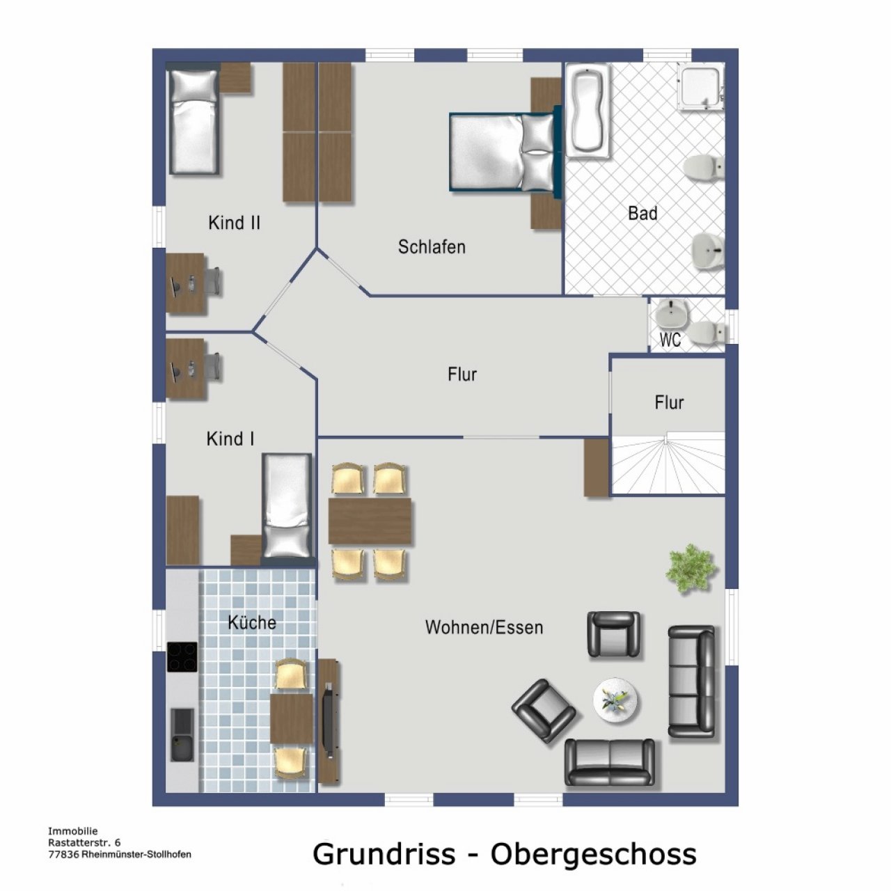 Romantisches Ein-/Zweifamilienhaus in Rheinmünster (EFH, Stolz) — Grundriss OG