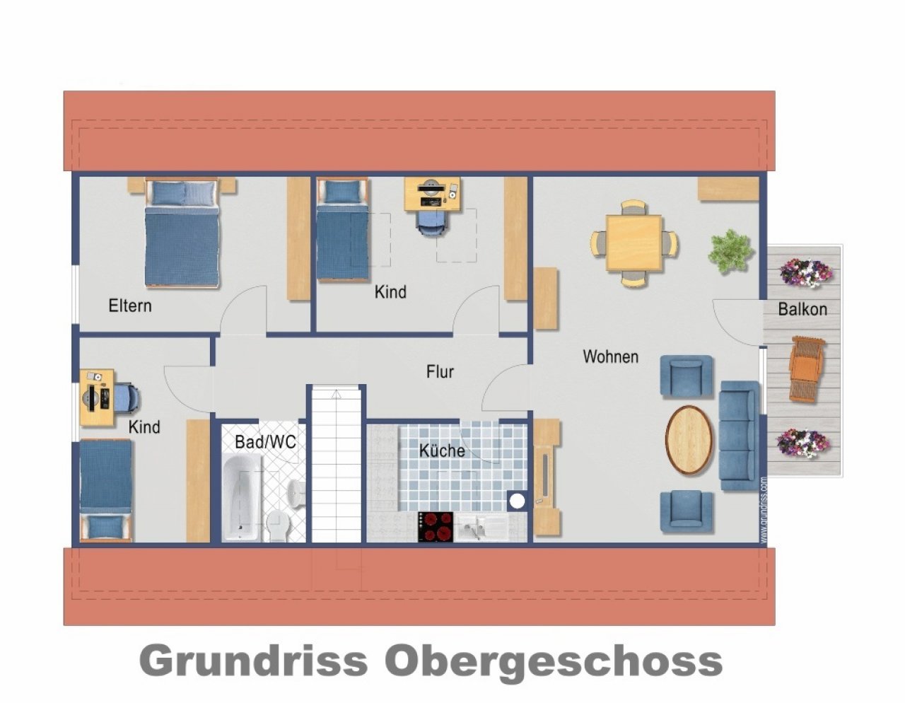 Attraktives Zweifamilienhaus in Achern-Großweier (ZFH, Simic) — Obergeschoss