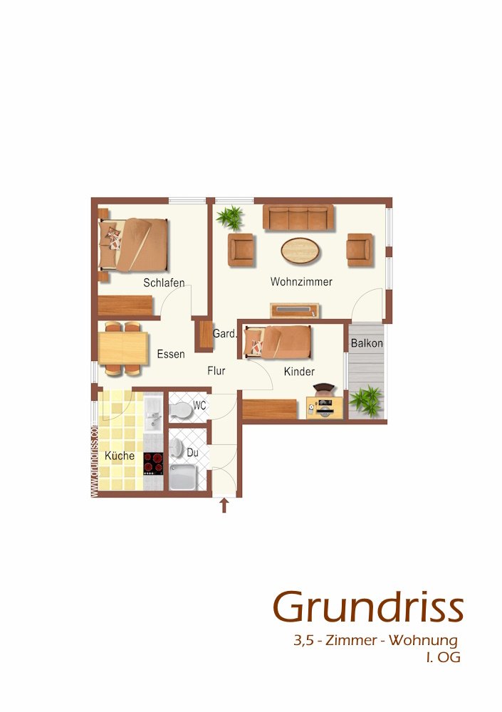 Hochwertige 3 1/2-Zimmer -Wohnung mit Bauträger-Gewährleistung (ETW, Ecotherm 2)