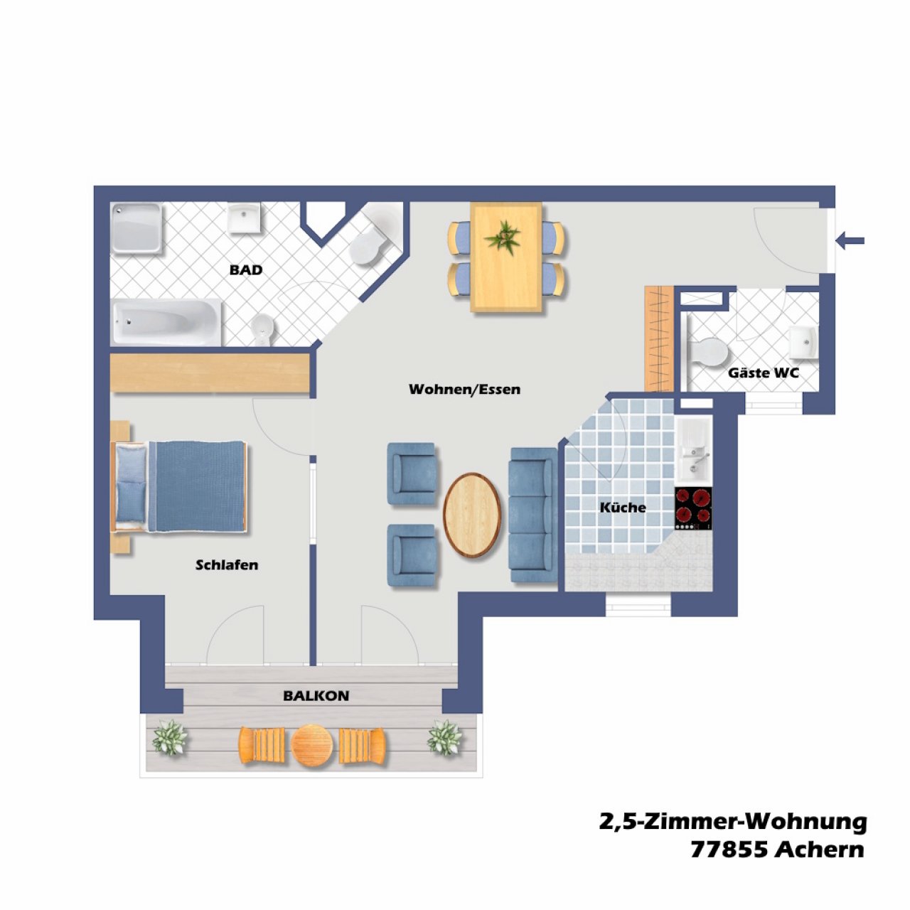 Traumhafte Penthouse-Wohnung im Zentrum von Achern (ETW, EG Utech)